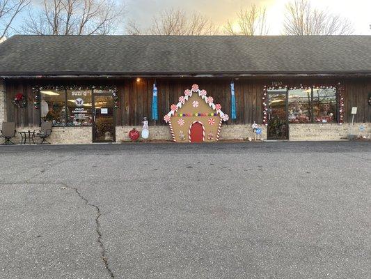 Gingerbread house Christmas decorations. We won first prize!