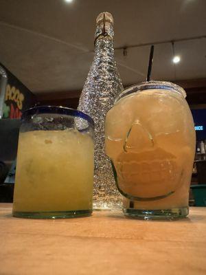 Spicy mango margarita and a Paloma