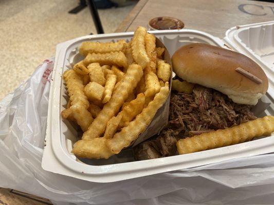 Fries and brisket sandwich!!!!