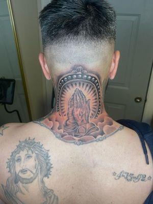 Praying Hands Neck Piece Tattoo