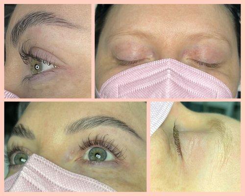 Lash Lift & Tint w/ Eyebrow Tint. Before & After.