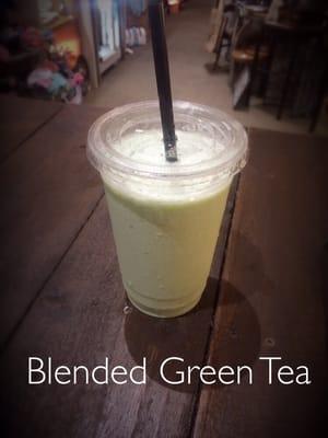 Blended Green Tea available with or without whip cream topping