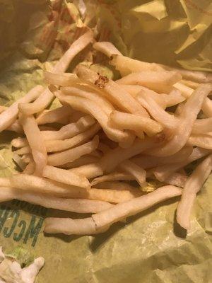 Uncooked fries from mc Donald's