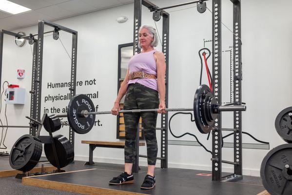 A 175-pound deadlift goes a long way to increasing bone density and improving balance as we age.