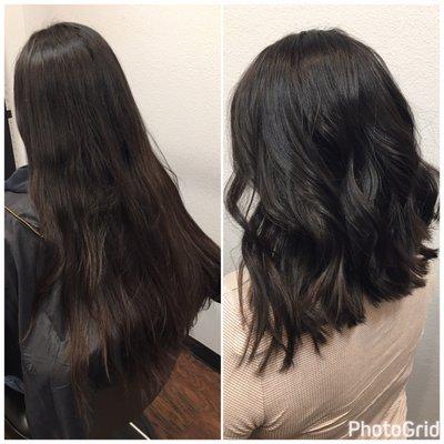 Before and after haircut by Veronica