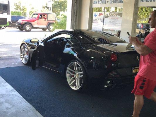 Ferrari windows tinted with 3M Crystalline