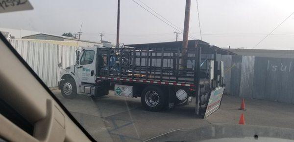 Empty truck sitting. Airgas wanted $300 to get "truck off route" in order for them to deliver same day.