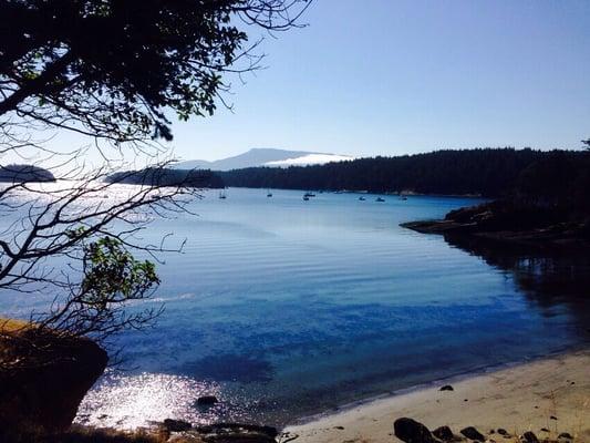 Sucia Island looking over Echo Bay and Mt. Constitution on Orcas Island in the distance. September 2015.