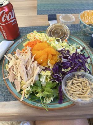 Thai salad with house-made peanut dressing. Huge portion and with the cup of tortilla soup, it was almost too much food. Almost.