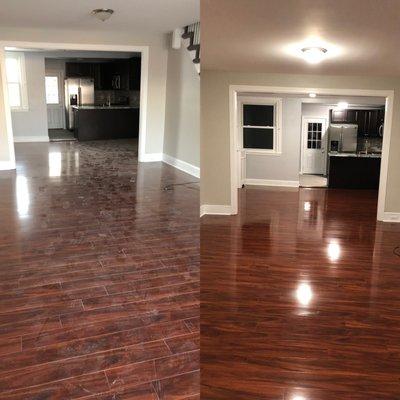 We love lifting construction dust in order to reveal the beautiful floors underneath.