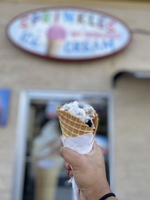 Cookies and Cream Waffle Cone Ice Cream