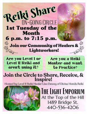 Reiki Share the 1st Tuesday of the month