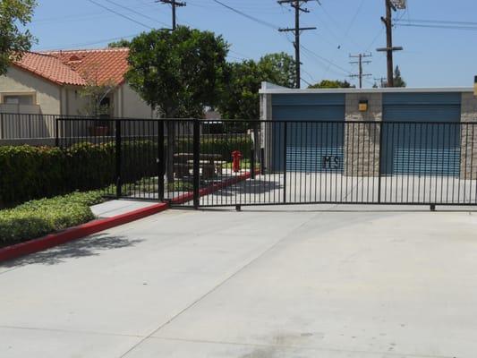 Madison Squares Self Storage Anaheim, secure gate access and individually alarmed units