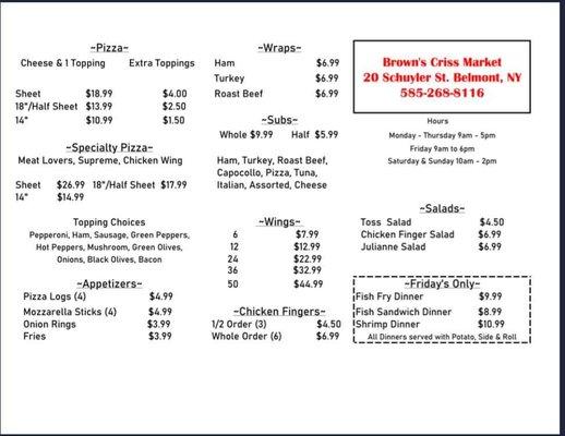 Our new menu!