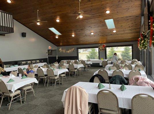 Tables & food serving area set up