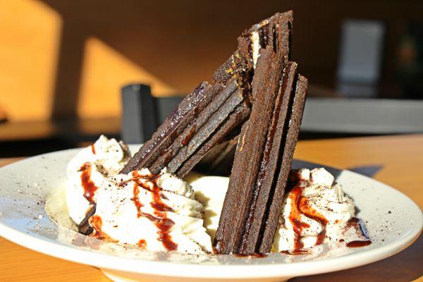 Oreo Churros: An old favorited re-imagined! Served with ice cream and chocolate sauce!