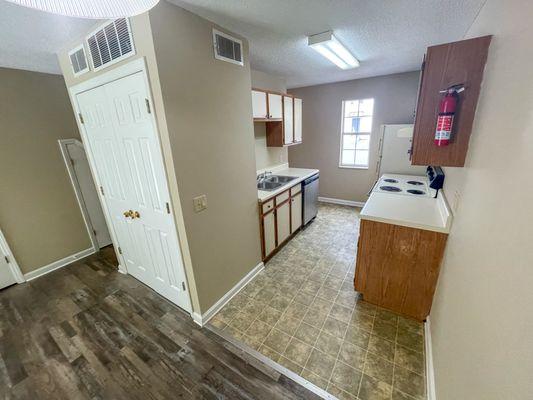 Closer shot of the kitchen showing stove, dishwasher, fridge and sink area https://tmblr.co/ZYg96bfWLgFoKe00