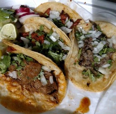 Barbacoa, al pastor, and cabeza.