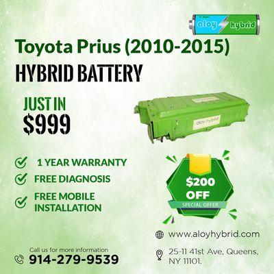 Toyota Prius (2010-2015) Hybrid Battery! 
* Original Price: $1199 * Discount Price: $999