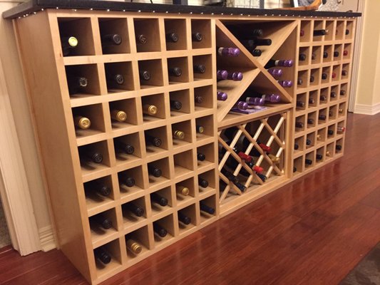 Custom wine rack in good use!