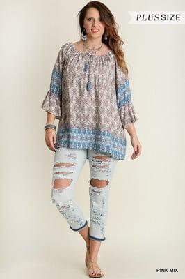 Boho pattern top in XL-2XL