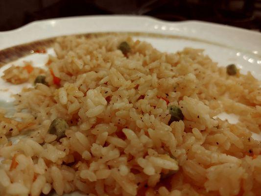 Old, stale, mostly cold fried rice.