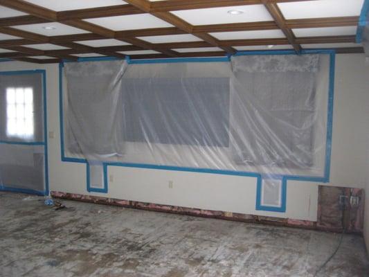 Containment used during a mold remediation project.