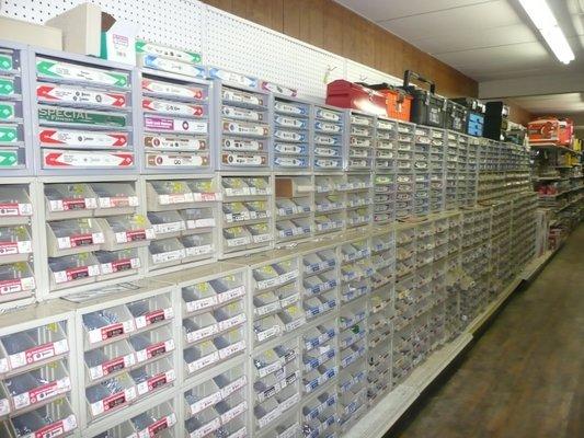 Wide selection of hardware, including metric and gun screws