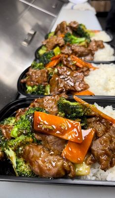 Beef And Broccoli Over White Rice ONLY $9.00