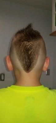 Back of his rockin' mohawk!