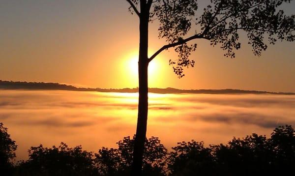 General Butler sunrise on foggy morning.