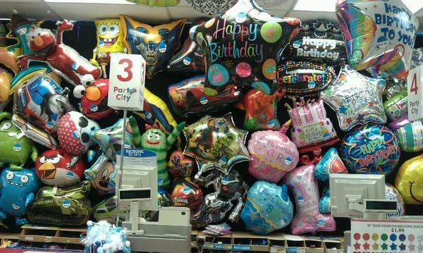 Balloons behind registers