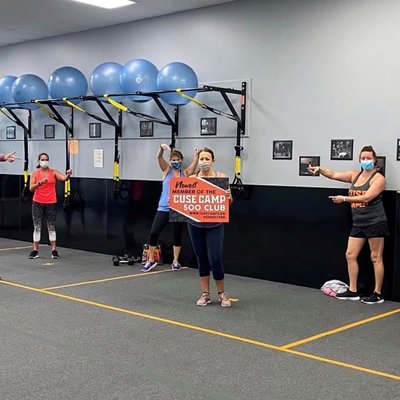 Everybody has their own large designated workout space.