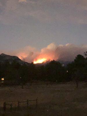 Wildfires could be seen from our front porch.