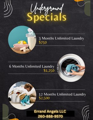 Laundry specials