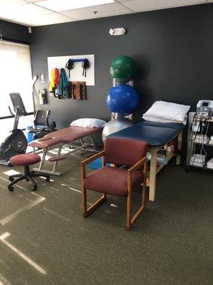 open physical therapy treatment area