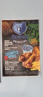 GRIZZLIES SPECIAL. Available only when Grizz play