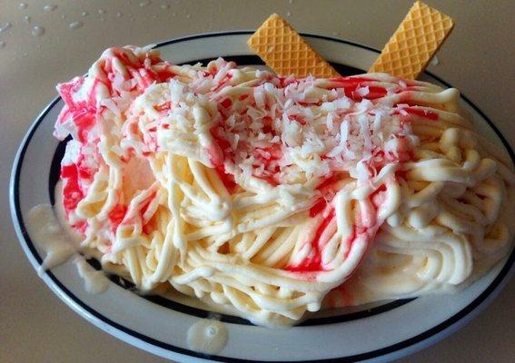 Spaghetti ice cream