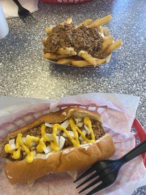 Coney Dog & Chili Cheese Fries