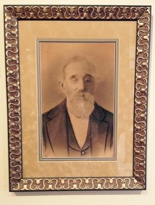 Antique photo framed with triple suede mat, designer frame, and museum glass.