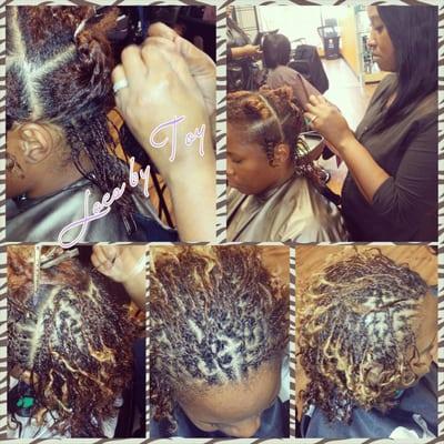 Sista Locs in process. The journey begins. Contact us 859-232-8920