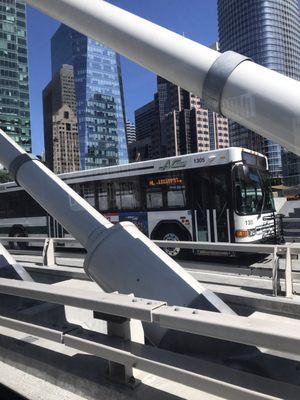 arriving at the Salesforce Transit Center