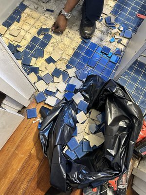 Bathroom remodel before & after