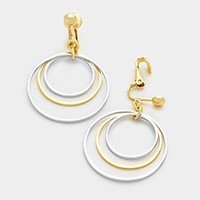 SILVER GOLD SMALL CLIP HOOP EARRINGS