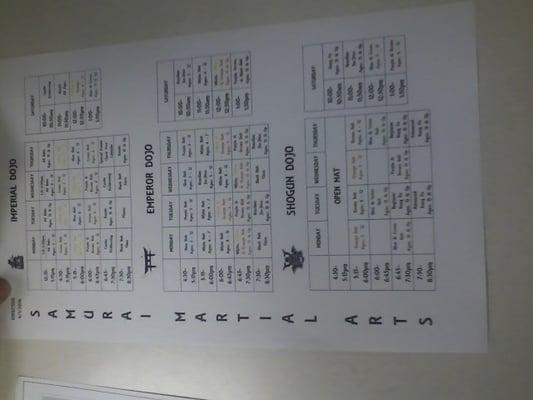 The schedule, as you can see they divide up into 3 separate massive rooms.