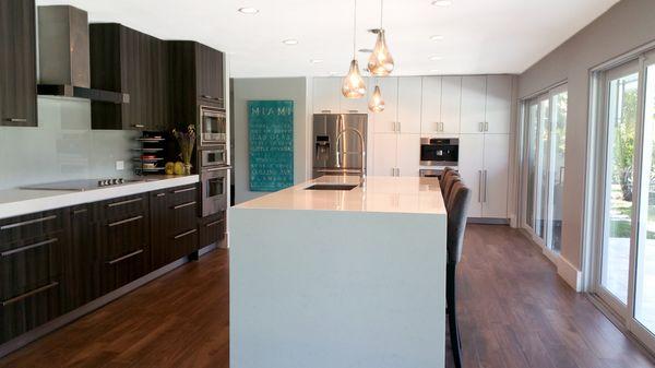 Kitchen Remodeling with Waterfall Edge Counter