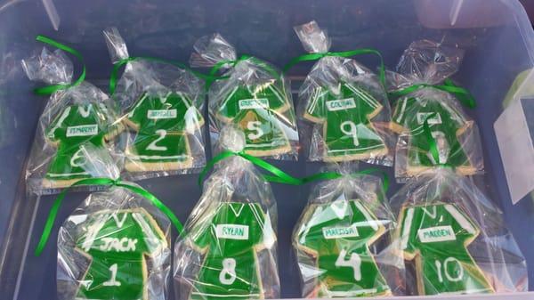 Cookie favors for our son's tball banquet.