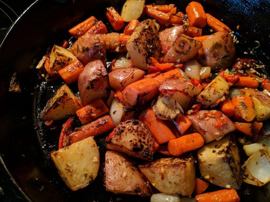 Perfectly Roasted Potatoes and Carrots.  Makes a Great Side Dish.