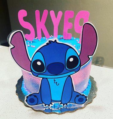 Stich themed B-Day cake. Serves 25 people