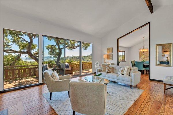 This home in San Rafael was built in the 70's but floor refinishing, staging and tree trimming enabled multiple offers in 4 days.